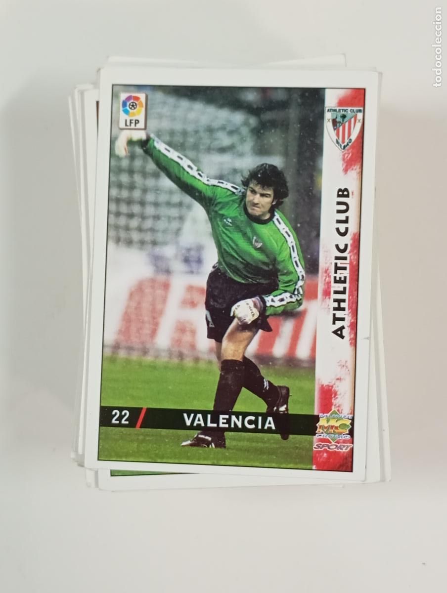 Figurine di Calcio: MUNDI CROMO MC TARJETA LIGA 98-99. VALENCIA. ATHLETIC DE BILBAO. N&ordm; 22. TDKP28G