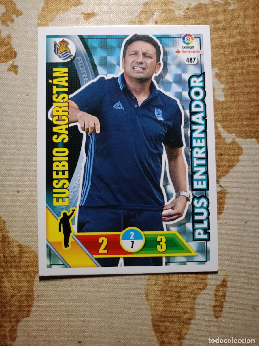 Football Stickers: Plus entrenador 487 EUSEBIO SACRIST&Aacute;N Adrenalyn 2016-17