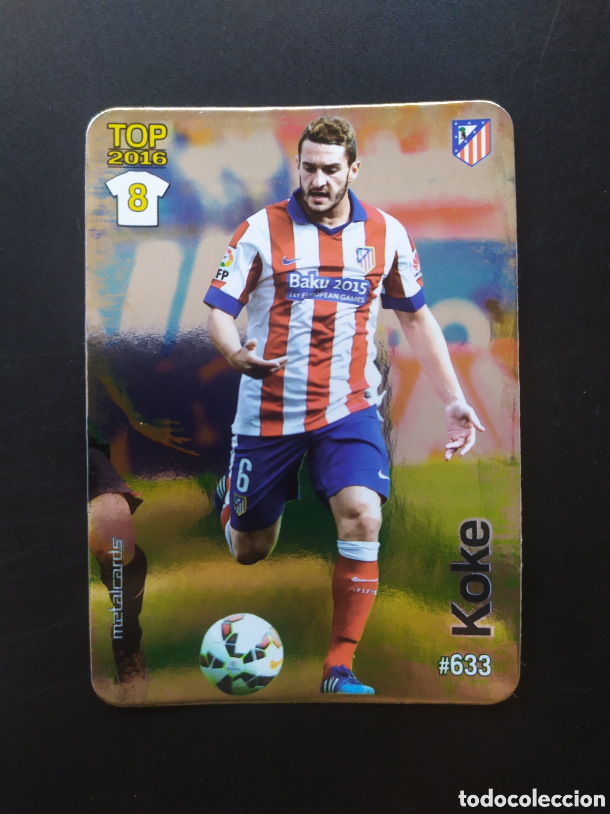 Fu&szlig;ball-Sticker: Mundicromo fichas Liga 2015 2016 15 16 Koke brillo liso n&deg; 633 Atl&eacute;tico Madrid
