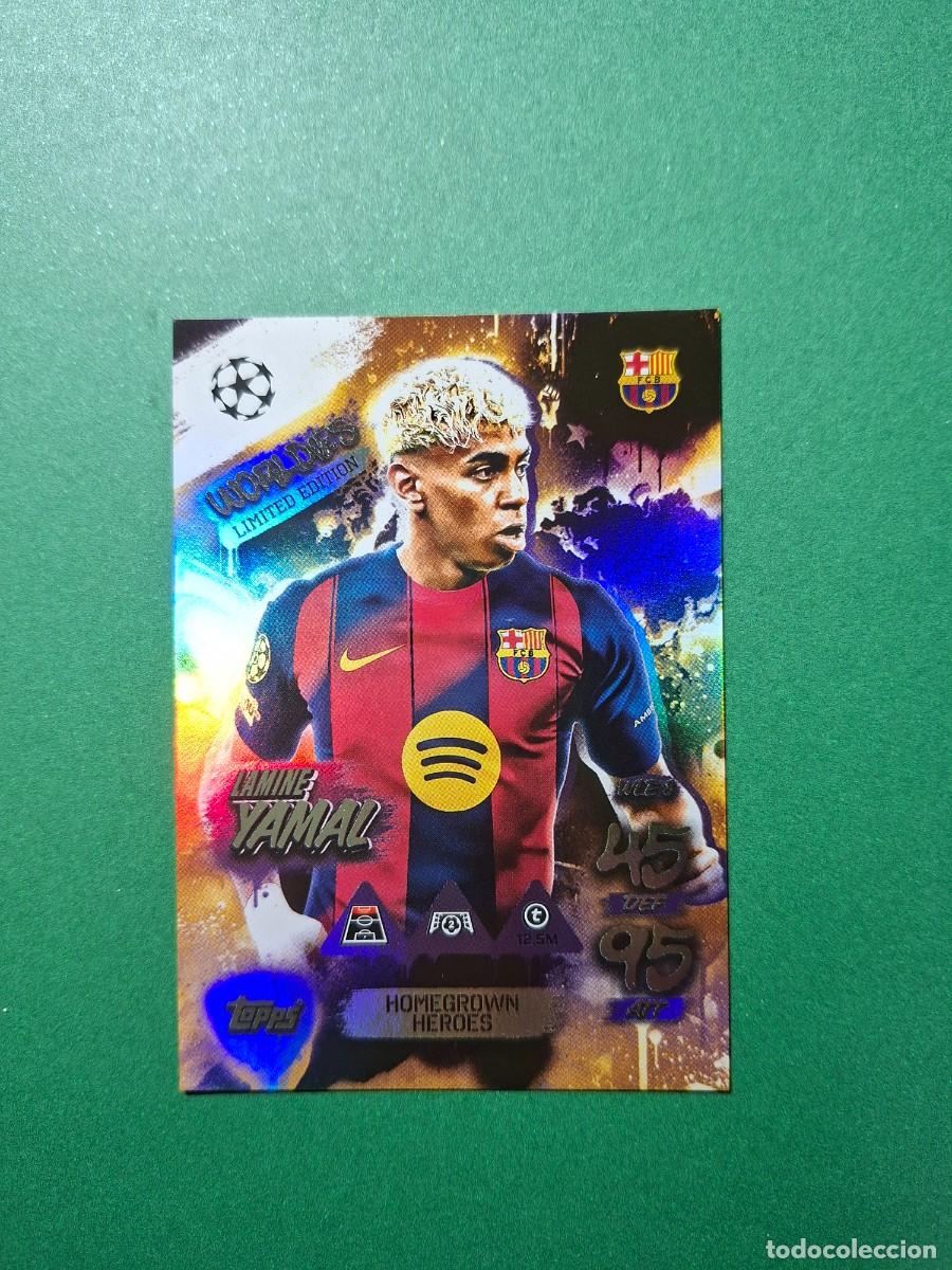 Cromos de F&uacute;tbol: LAMINE YAMAL WLE8 WORLDIES LIMITED EDITION HOMEGROWN HEROES BARCELONA MATCH ATTAX 2025 2026 25 26