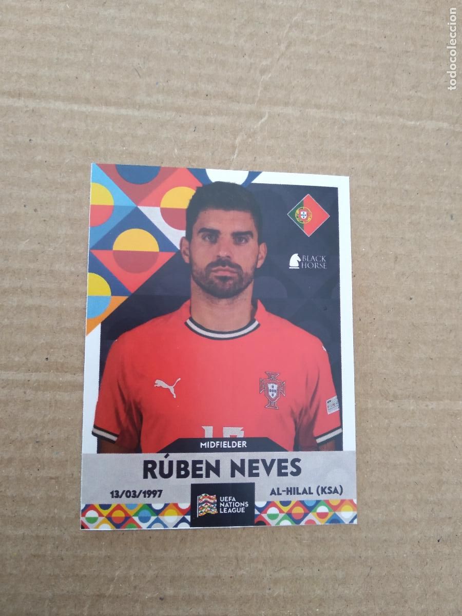 Fu&szlig;ball-Sticker: 78 RUBEN NEVES PORTUGAL CROMO FUTBOL LIGA NACIONES UEFA NATIONS LEAGUE FINALS 2025 BLACK HORSE
