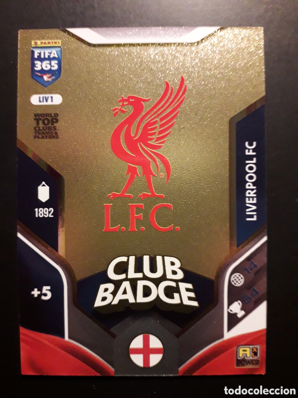 Cromos de f&uacute;tbol: ESCUDO LIVERPOOL LIV1 B&Aacute;SICA ADRENALYN XL FIFA 365 2026 PEDIDO M&Iacute;NIMO 3&euro;