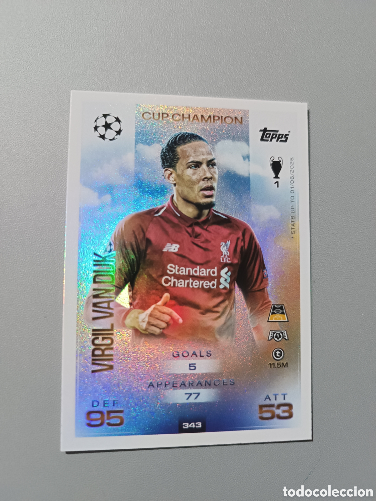 Cromos de Futebol: Van Dijk 343 Cup Champion Liverpool - Match Attax 2025 2026 25 26