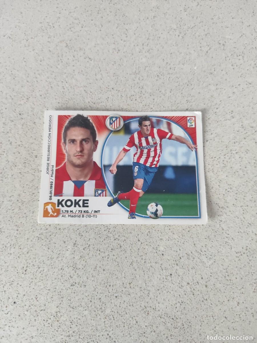 Fu&szlig;ball-Sticker: CROMO N&Uacute;MERO 10 KOKE ATL&Eacute;TICO DE MADRID. LIGA ESTE 14/15.