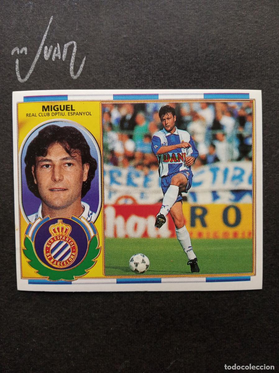 Fu&szlig;ball-Sticker: MIGUEL RCD ESPANYOL ⚽ COLECCIONES ESTE &reg; 1996 1997 LIGA FUTBOL 96 97 SIN PEGAR NUNCA