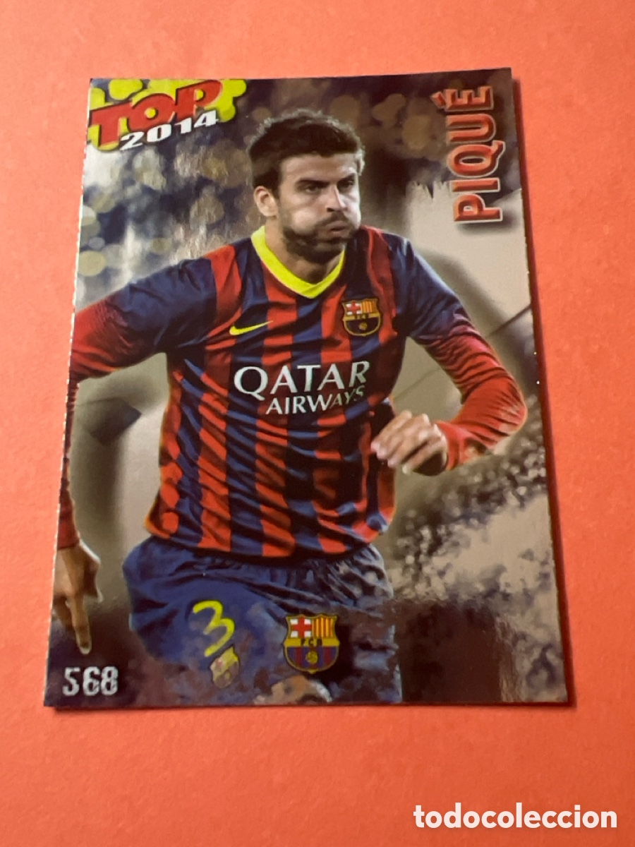 Football Stickers: C5341. 568 brillo azul mate PIQUE F&Uacute;TBOL CLUB BARCELONA TOP MUNDICROMO 2013 2014 13-14 CROMOS CARDS