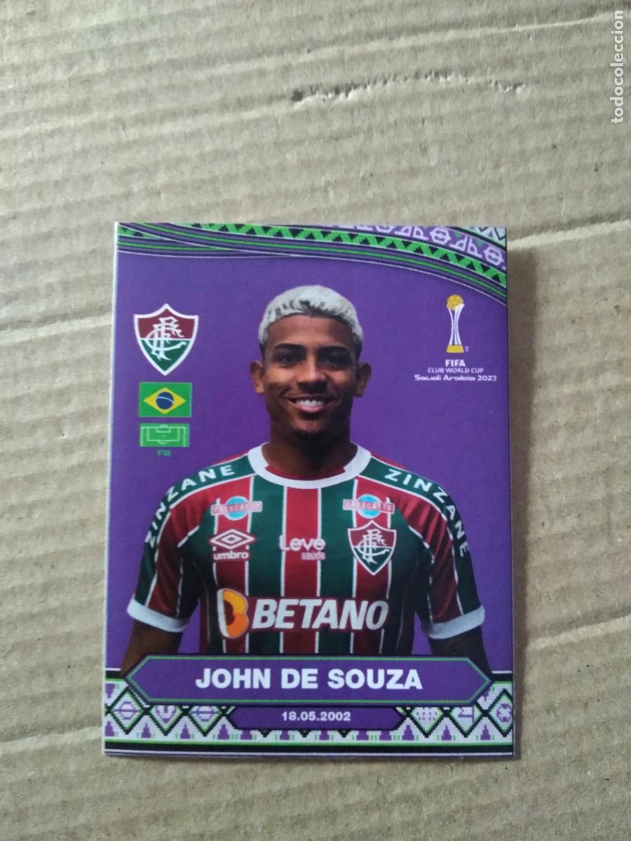 Fu&szlig;ball-Sticker: 106 JOHN DE SOUZA FLUMINENSE CROMO FUTBOL CLUB WORLD CUP 2023 BLACK HORSE MUNDIAL CLUBES