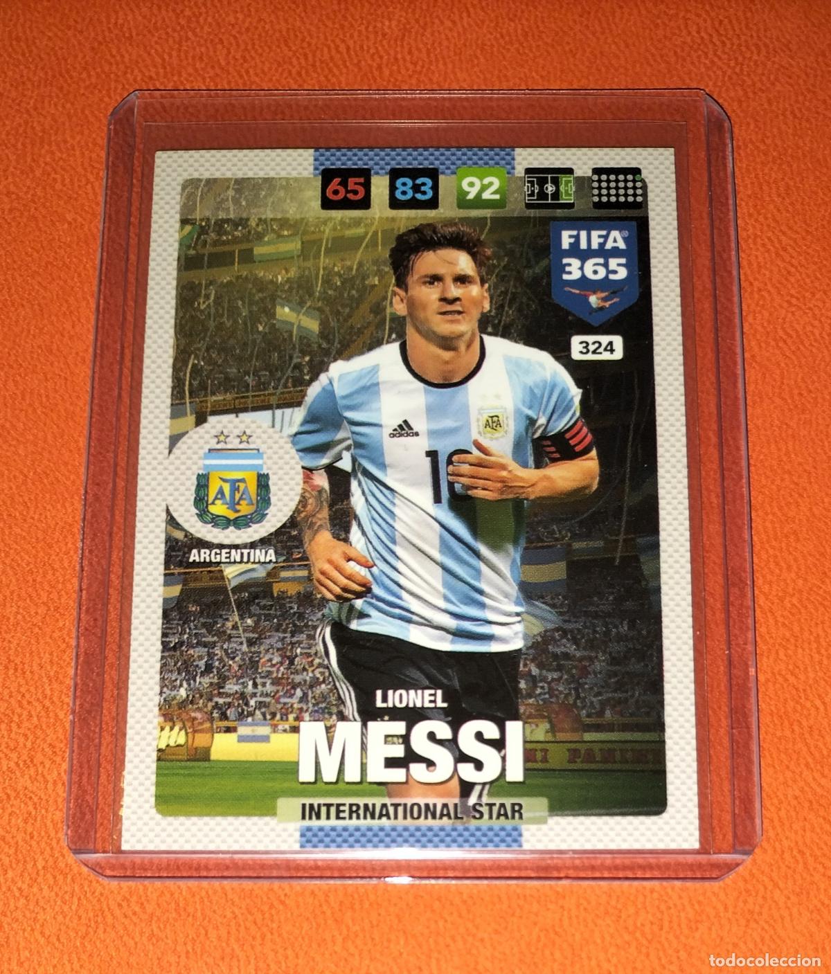 Cromos de F&uacute;tbol: 324 LIONEL MESSI INTERNATIONAL STAR ARGENTINA CARD ADRENALYN XL FIFA 365 2016 2017 16 17 PANINI
