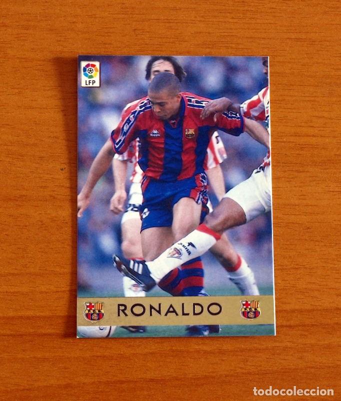 Figurine di Calcio: Barcelona - N&ordm; 444 Ronaldo - Trofeo Pichichi - Mundicromo ficha de la Liga 1997-1998, 97-98