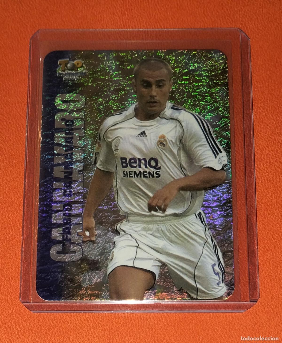 Cromos de F&uacute;tbol: 686 FABIO CANNAVARO TOP PLATINUM VERSION JASPEADO REAL MADRID CARD MUNDICROMO LIGA 2006 2007 06 07