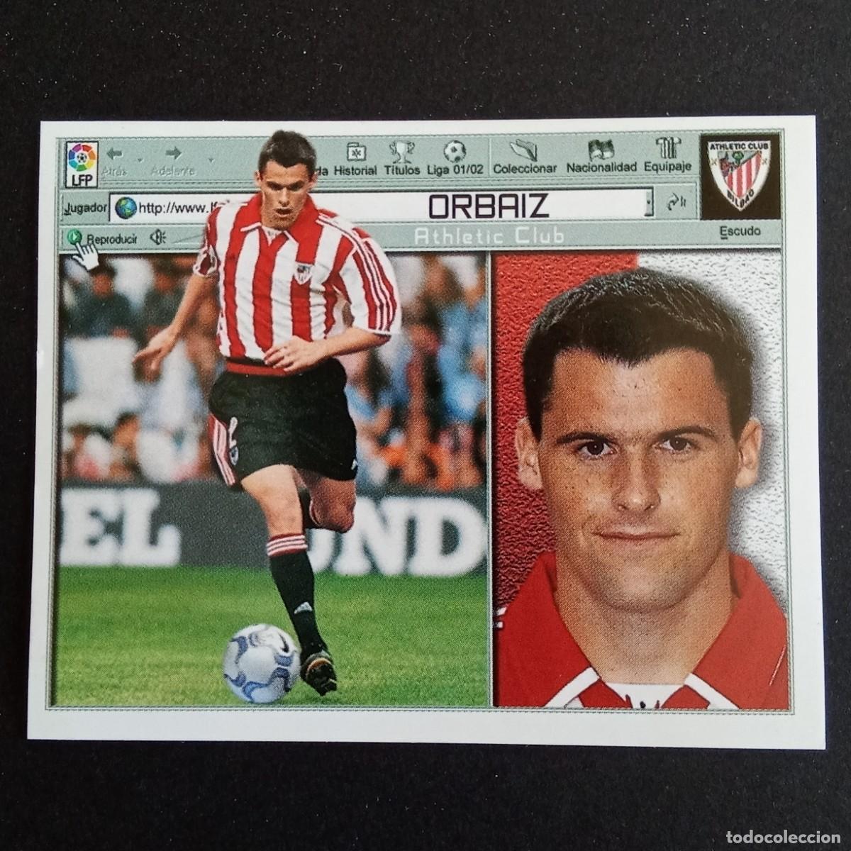 Cromos de f&uacute;tbol: CROMO LIGA 2001 2002 01 02 EDICIONES ESTE ORBAIZ ATHLETIC BILBAO NUNCA PEGADO