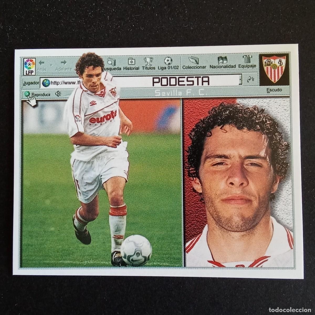 Fu&szlig;ball-Sticker: CROMO LIGA 2001 2002 01 02 EDICIONES ESTE PODESTA SEVILLA NUNCA PEGADO