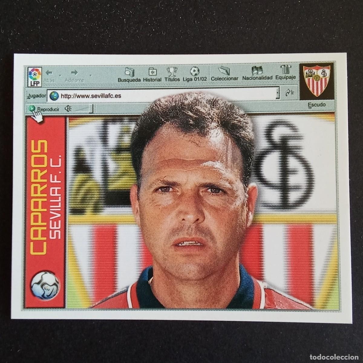 Fu&szlig;ball-Sticker: CROMO LIGA 2001 2002 01 02 EDICIONES ESTE ENTRENADOR CAPARROS SEVILLA NUNCA PEGADO