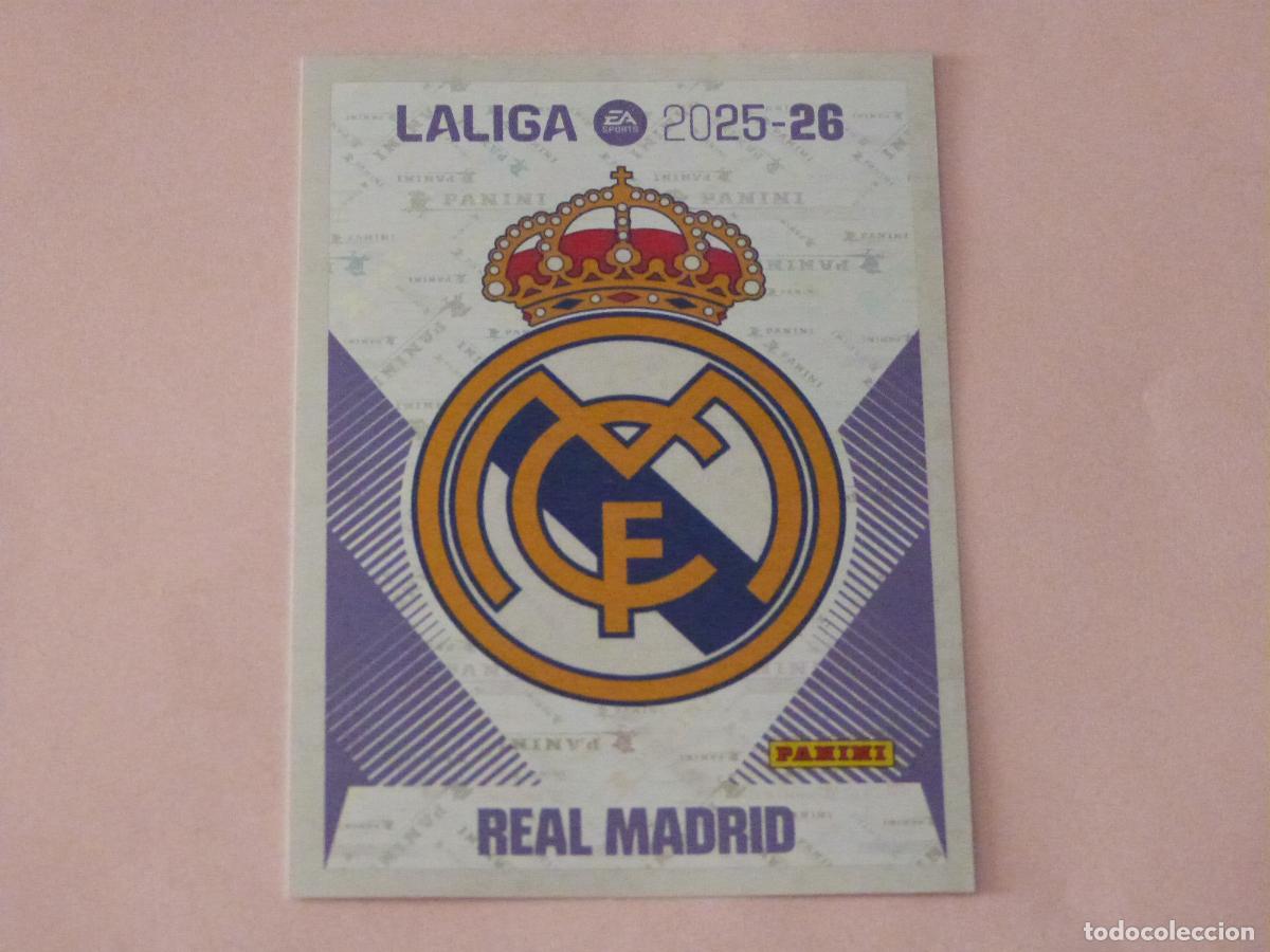 Football Stickers: CROMO FUTBOL ESCUDO REAL MADRID C.F. SIN PEGAR N&ordm; 1 LIGA ESTE 2025-2026/25-26 PANINI