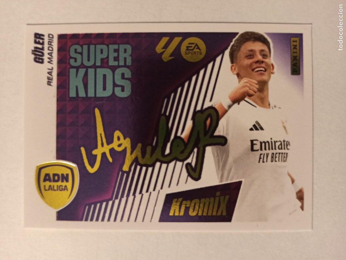 Football Stickers: CROMO ADN SUPER KIDS KROMIX K10 10 ARDA GULER REAL MADRID FIRMADO - LIGA ESTE PANINI 2025 2026 25 26
