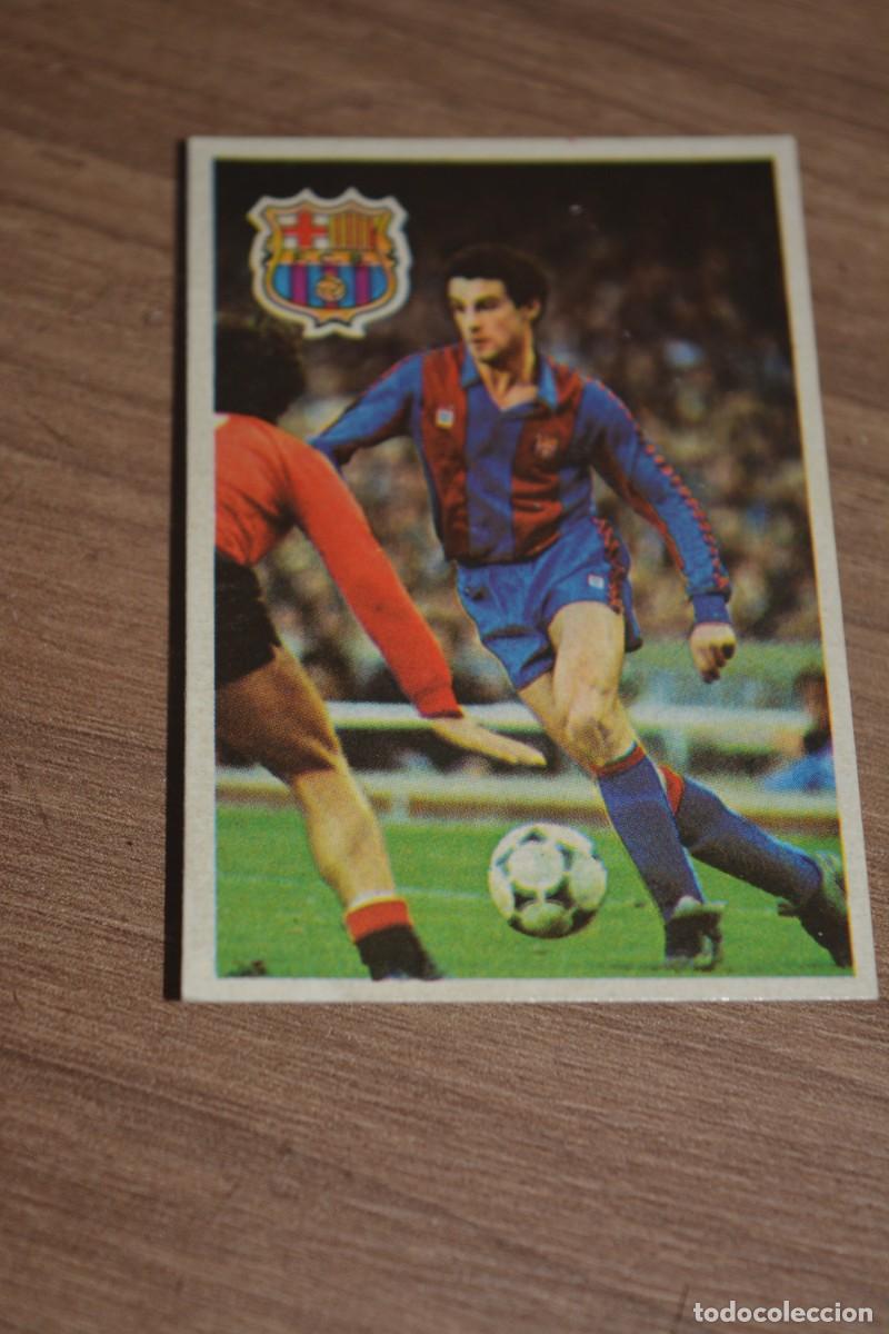 Cromos de F&uacute;tbol: Cromo de Maradona sus driblings Liga 1984-85.Julio Alberto ( FC Barcelona)