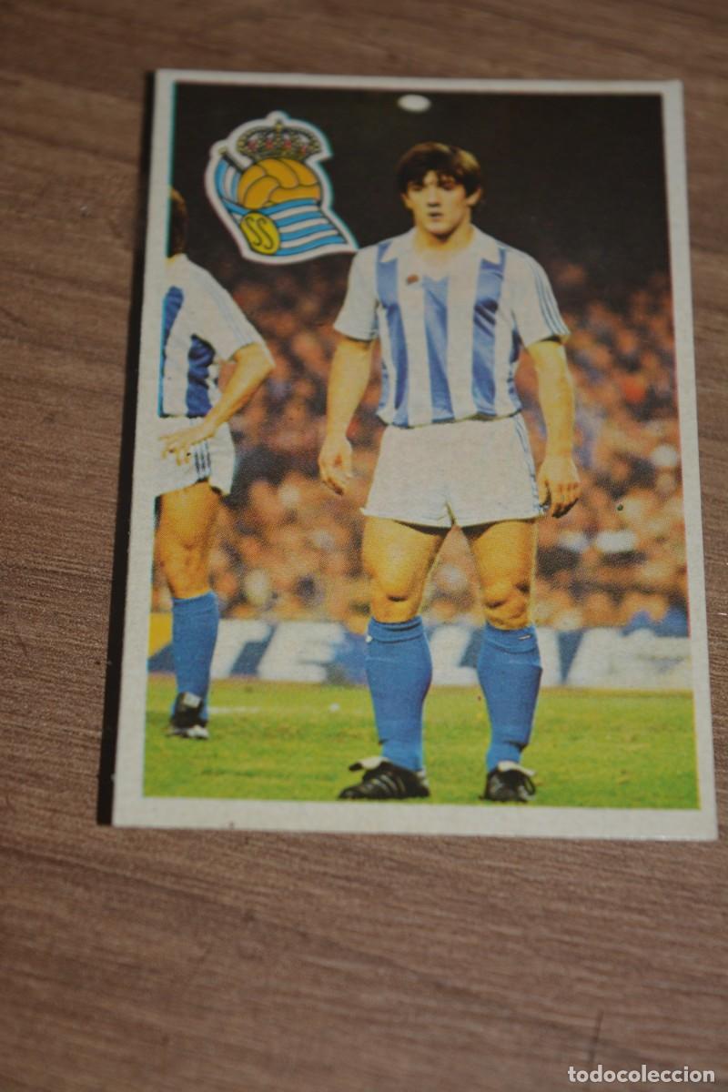 Cromos de F&uacute;tbol: Cromo de Maradona sus driblings Liga 1984-85. Bakero (Real Sociedad)