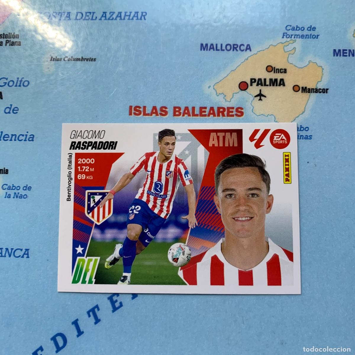Figurine di Calcio: Raspadori &uacute;ltimo fichaje n&uacute;mero 42 del Atl&eacute;tico de Madrid cromo liga este 25-26 2025-2026
