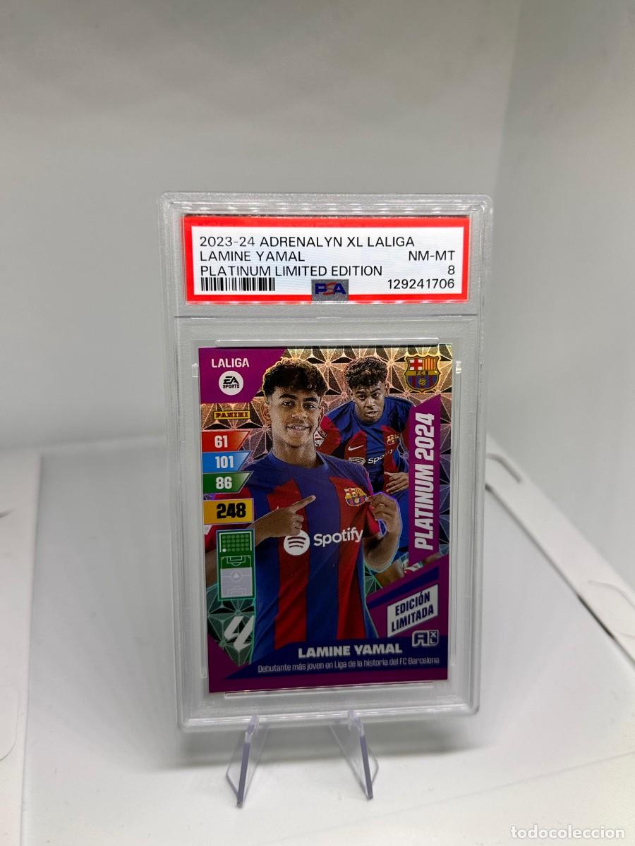 Cromos de F&uacute;tbol: Rookie Lamine Yamal FC Barcelona Panini Adrenalyn Edicion Limitada 2023 24 PSA 8