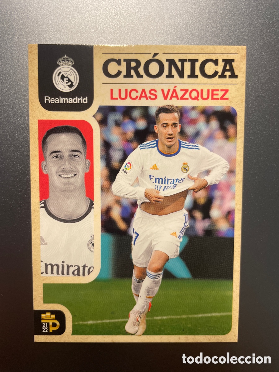 Fu&szlig;ball-Sticker: Lucas Vazquez 77 Cronica Panini Podium 2021-22 Real Madrid