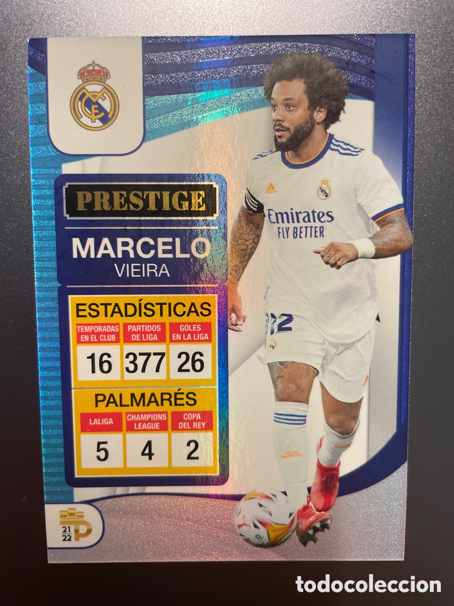 Football Stickers: Marcelo 87 Prestige Panini Podium 2021-22 Real Madrid