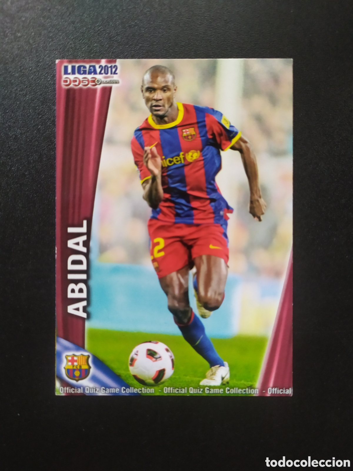 Figurine di Calcio: Mundicromo fichas Liga 2011 2012 11 12 Abidal n&deg; 9 Barcelona