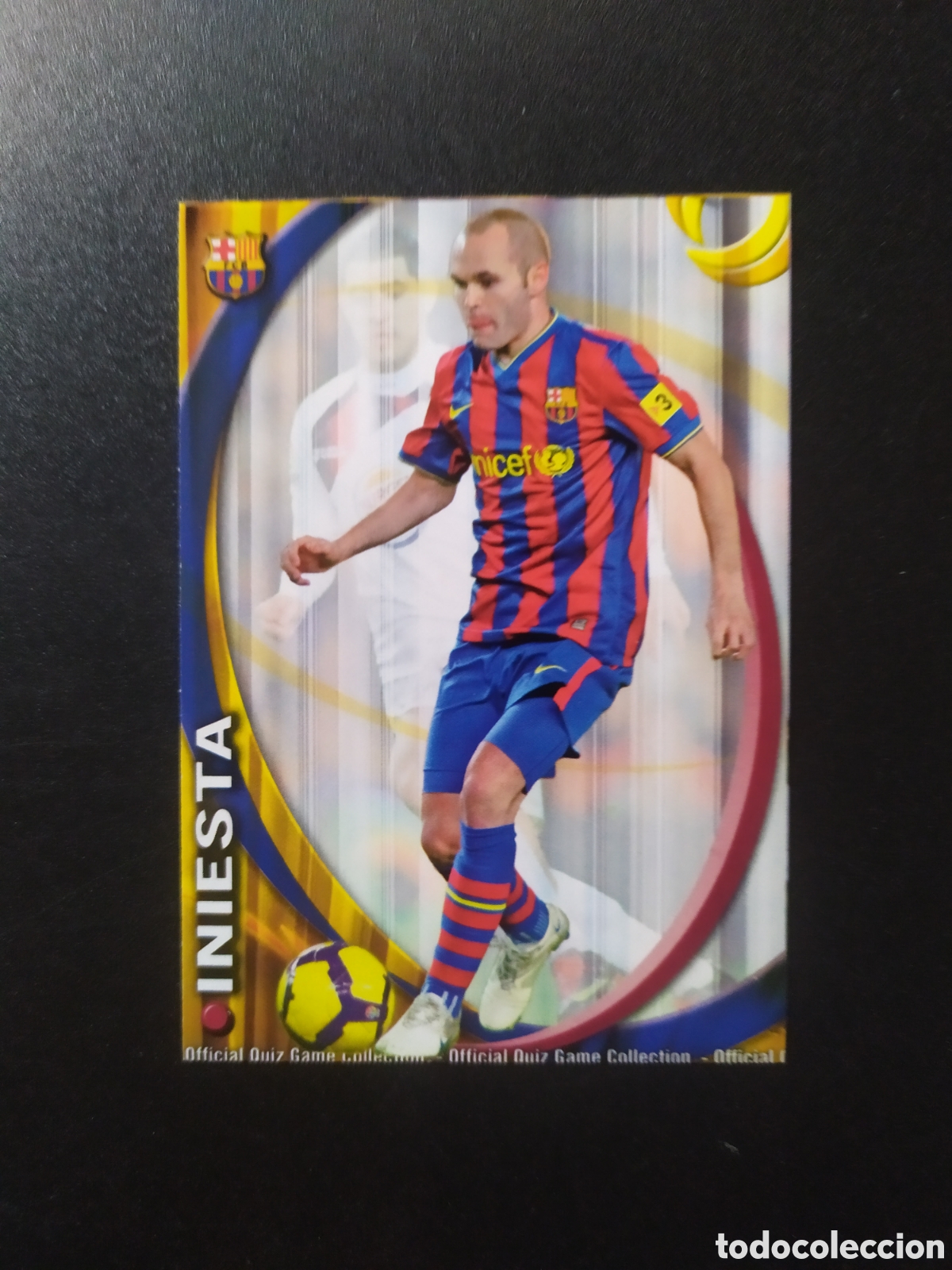 Cromos de f&uacute;tbol: Mundicromo fichas Liga 2010 2011 10 11 Iniesta corregido n&deg; 17 Barcelona