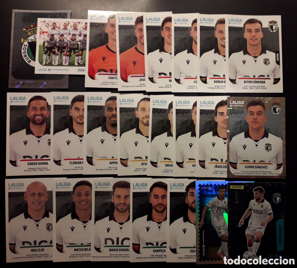 Figurine di Calcio: 23 CROMOS BURGOS LALIGA HYPERMOTION 25 26 2025 2026 PANINI EQUIPO COMPLETO CON ESPECIALES SIN PEGAR