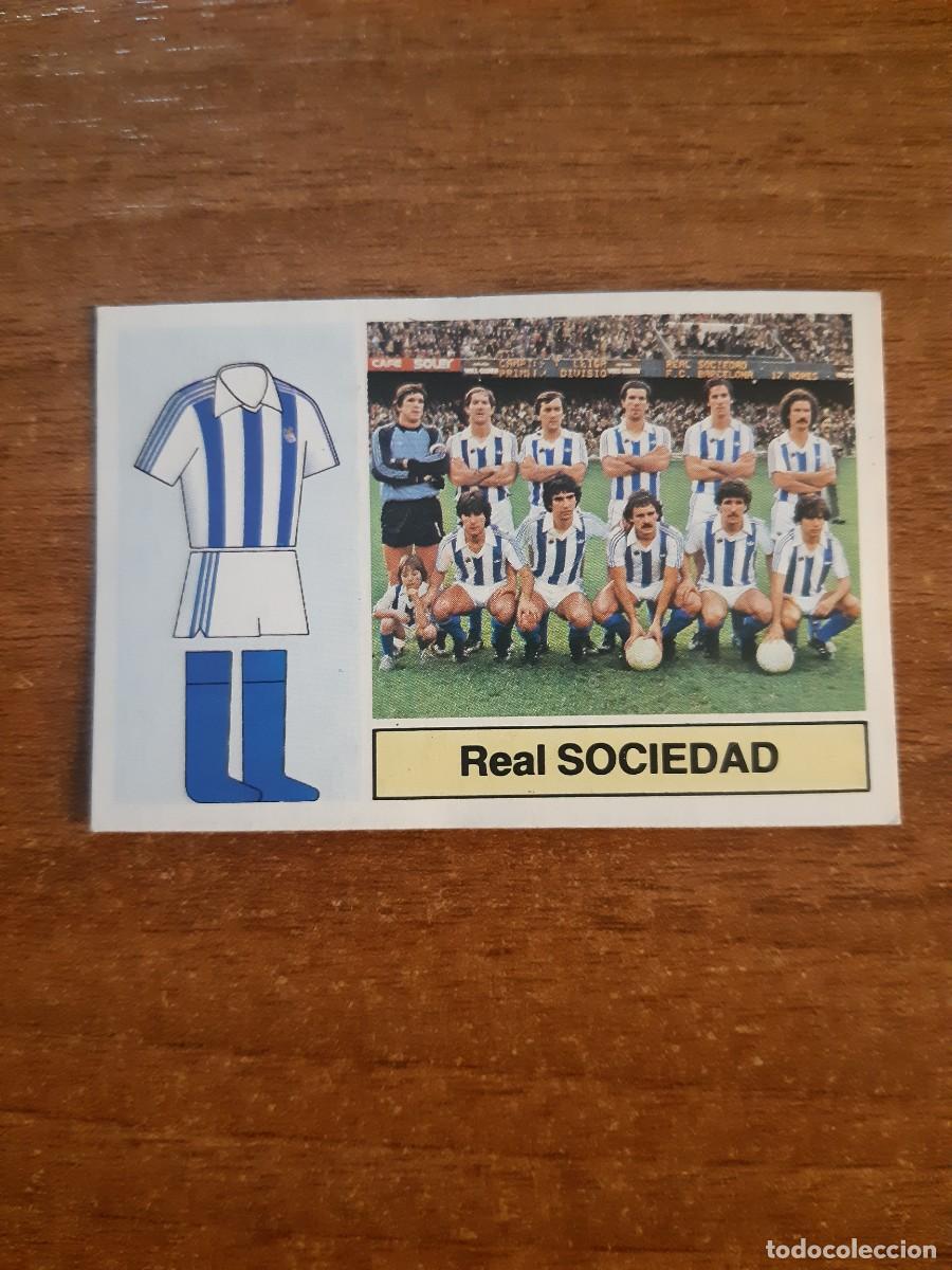 Football Stickers: Alineaci&oacute;n Real Sociedad Liga 82-83 ESTE. Nunca pegado, sin pegar