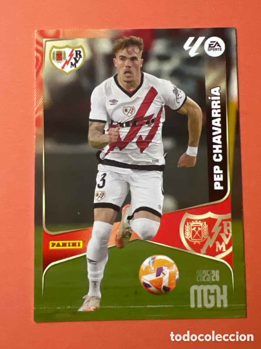 Football Stickers: C3216. MGK 2025/26. #296 PEP CHAVARR&Iacute;A. RAYO VALLECANO