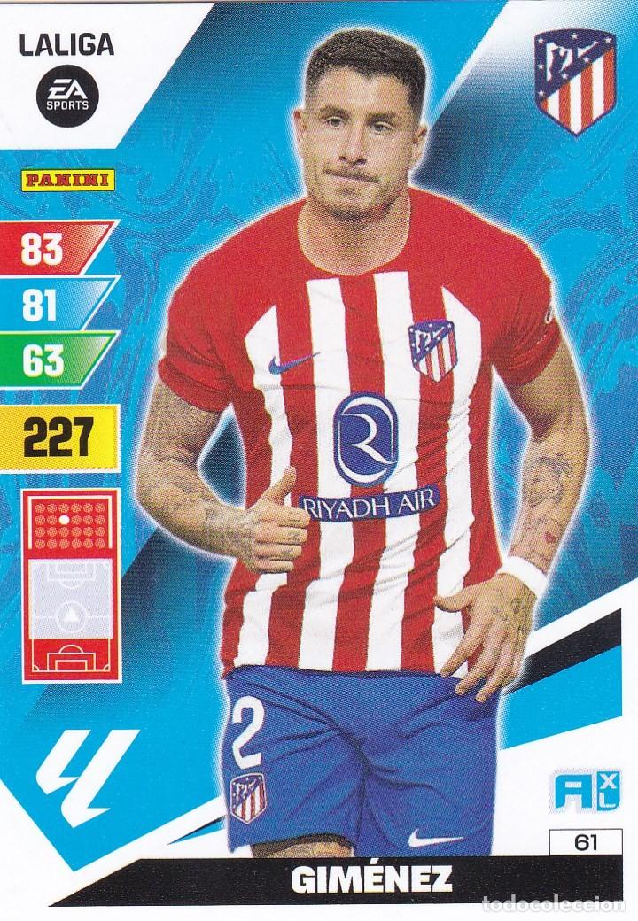Fu&szlig;ball-Sticker: ADRENALYN XL 61 GIMENEZ, ATLETICO DE MADRID, CROMO LIGA 2023 2024 PANINI