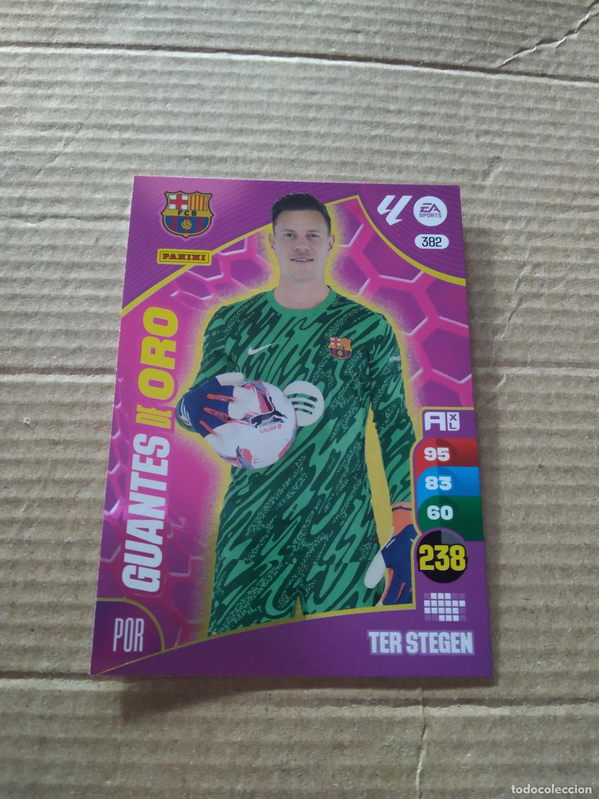 Fu&szlig;ball-Sticker: 382 TER STEGEN BARCELONA BAR&Ccedil;A GUANTES DE ORO CROMO FUTBOL PANINI ADRENALYN 2024-2025 LIGA 24-25