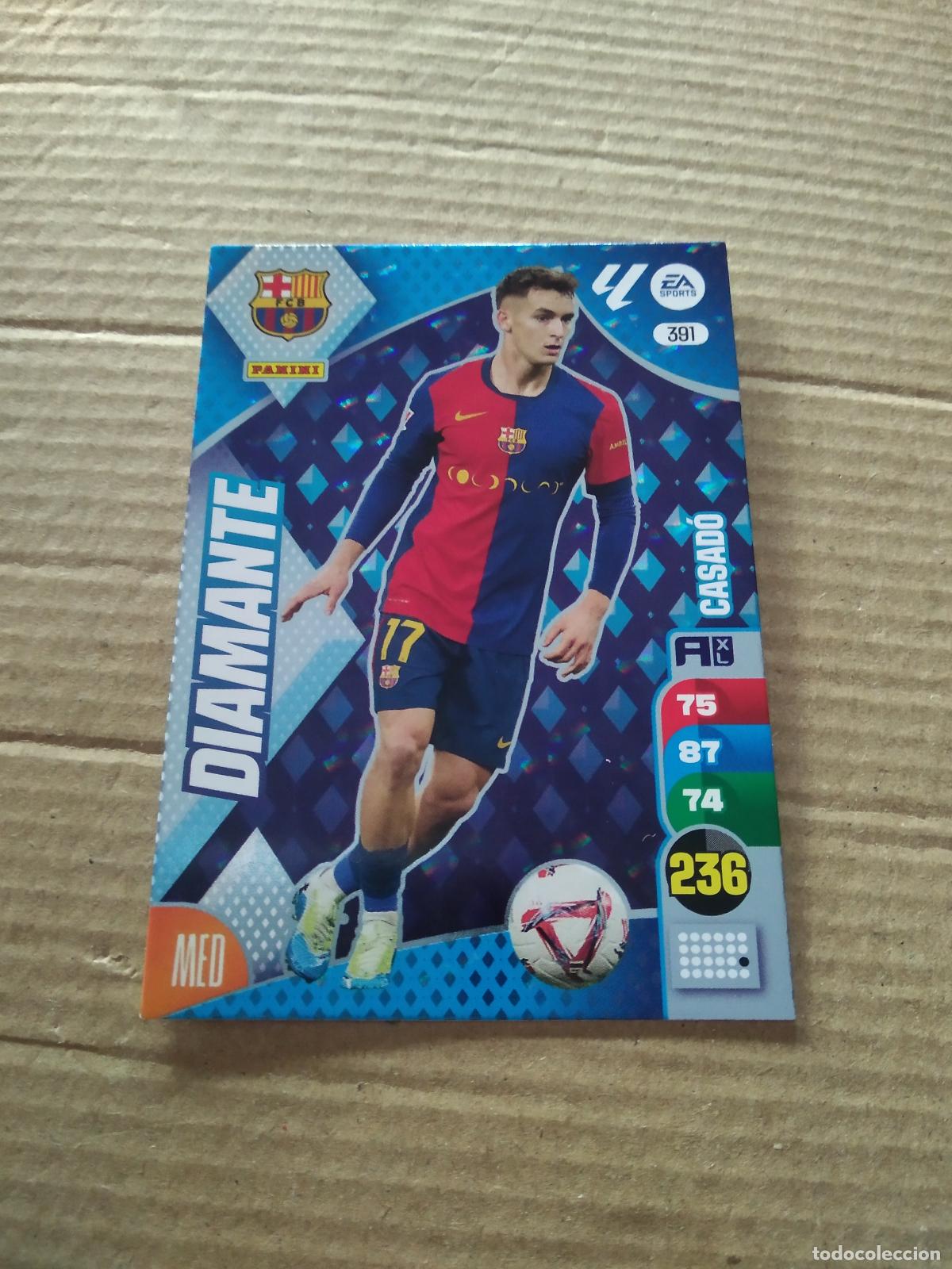 Figurine di Calcio: 391 CASADO BARCELONA BAR&Ccedil;A DIAMANTE CROMO FUTBOL PANINI ADRENALYN 2024-2025 LIGA 24-25