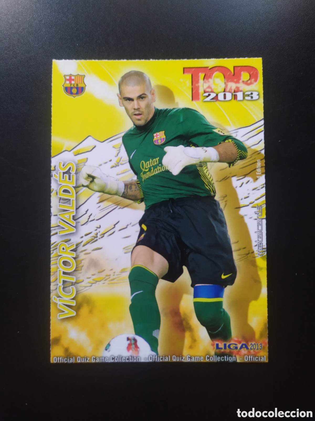 Cromos de f&uacute;tbol: Mundicromo fichas Liga 2012 2013 12 13 Victor Vald&eacute;s top brillo dorado mate n&deg; 542 Barcelona