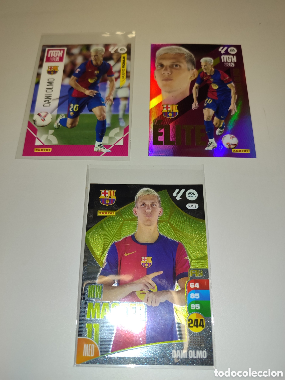 Cromos de f&uacute;tbol: Lote 3 Cards Dani Olmo fichaje Bar&ccedil;a 24-25