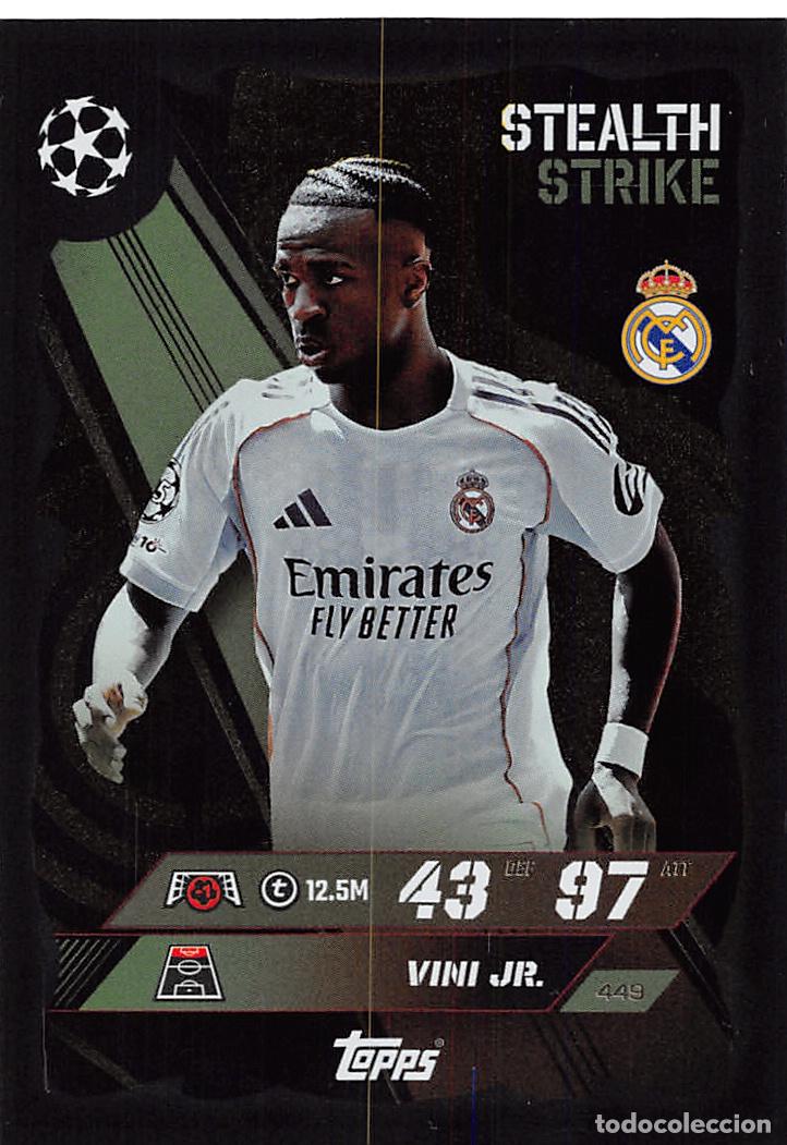 Figurine di Calcio: TOPPS MATCH ATTAX CHAMPIONS 25/26 2025/2026 #449 VINI JR (REAL MADRID) STEALTH STRIKE