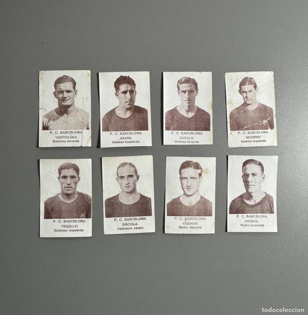 Cromos de F&uacute;tbol: 8 CROMOS F.C. BARCELONA CHOCOLATES EL BARCO 1934 DIFICIL&Iacute;SIMOS!!!