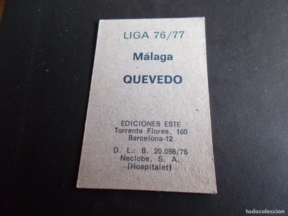 Cromos de f&uacute;tbol: QUEVEDO MALAGA ESTE 76-77 SIN PEGAR - Foto 2