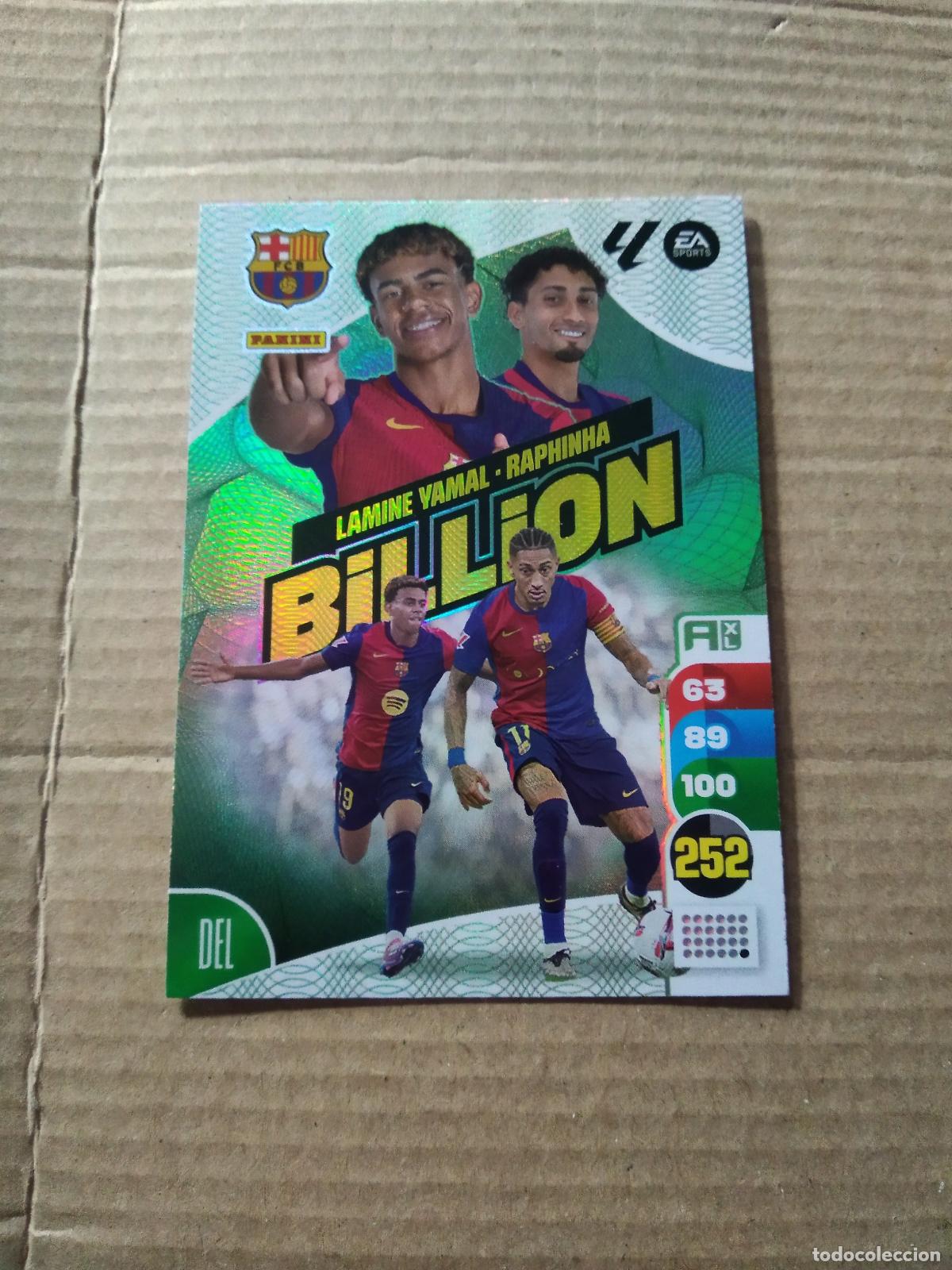 Cromos de F&uacute;tbol: LAMINE YAMAL RAPHINHA BARCELONA BAR&Ccedil;A BILLION CROMO FUTBOL PANINI ADRENALYN 2024-2025 LIGA 24-25