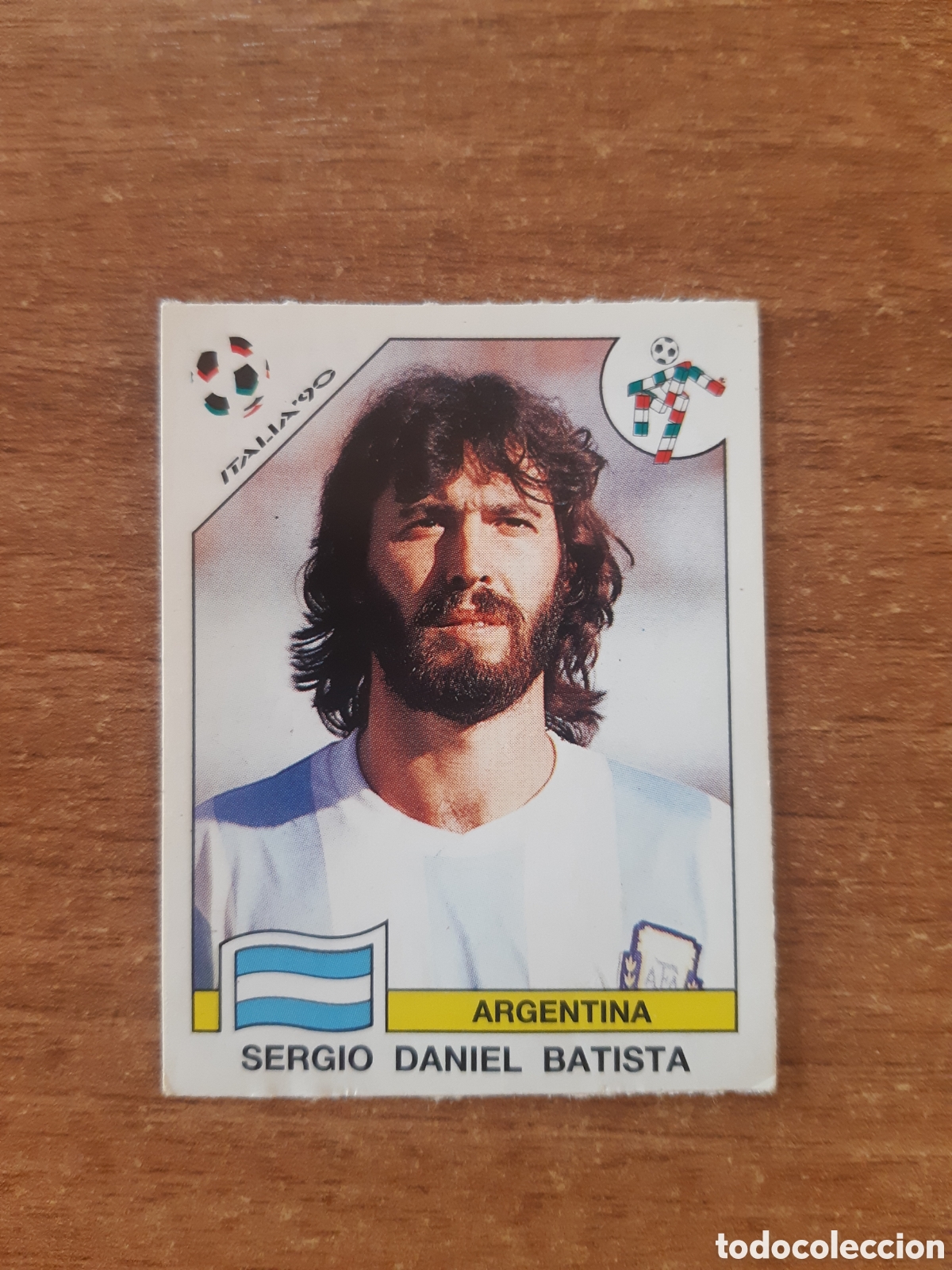 Fu&szlig;ball-Sticker: N&deg;124 Sergio Daniel Batista (Argentina) Mundial Italia 90 PANINI. Nunca pegado