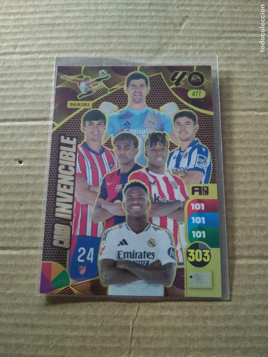 Cromos de F&uacute;tbol: 477 card invencible vinicius lamine yamal nico CROMO FUTBOL PANINI ADRENALYN 2024-2025 LIGA 24-25