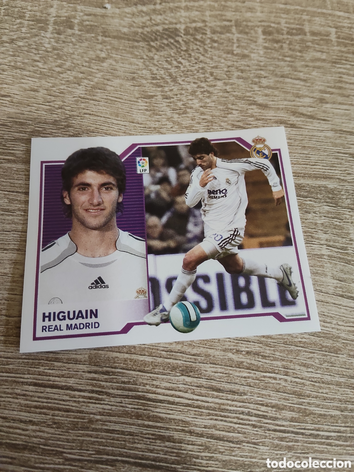 Football Stickers: Higua&iacute;n Real Madrid liga 2007 2008 07 08 ediciones este