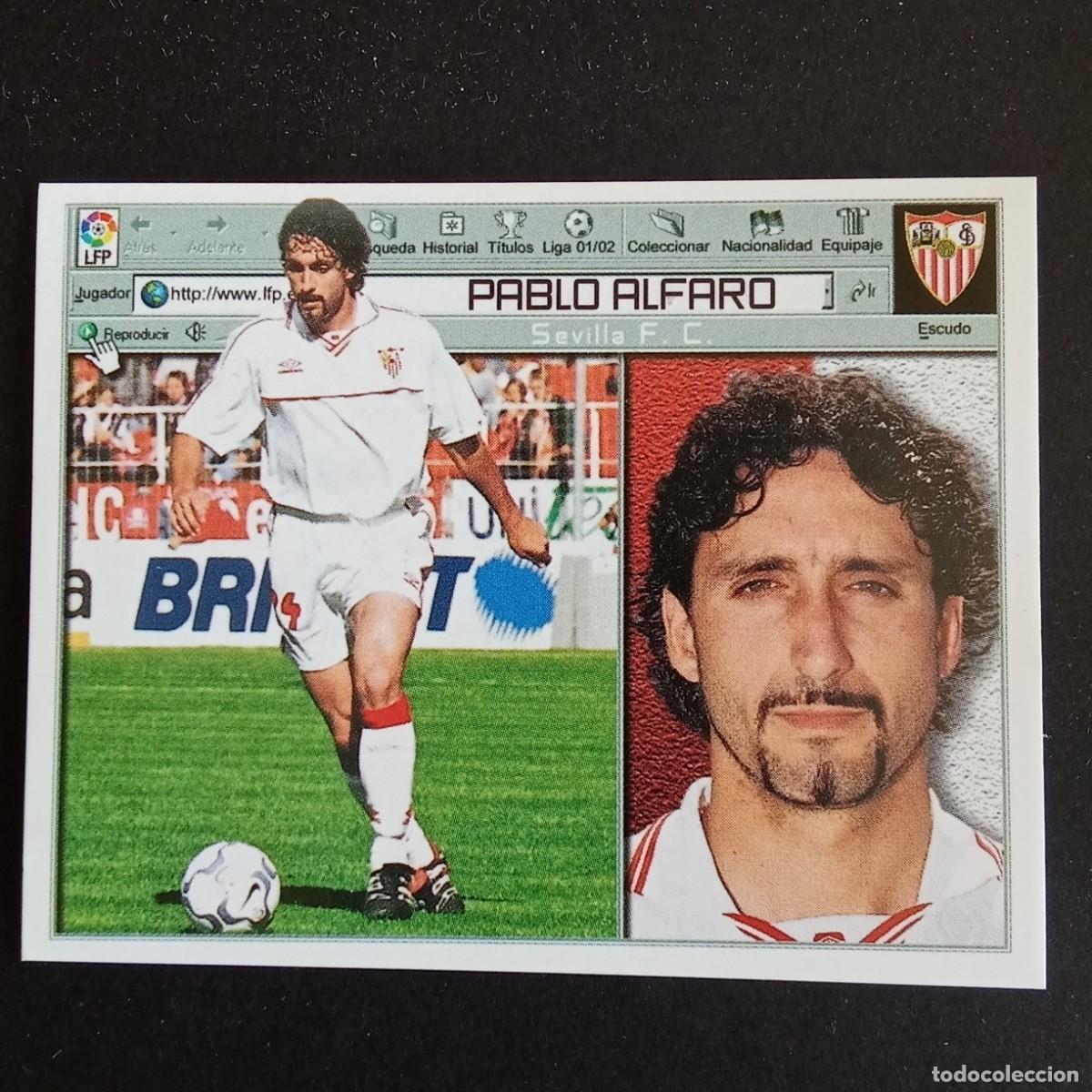 Cromos de F&uacute;tbol: CROMO LIGA 2001 2002 01 02 EDICIONES ESTE PABLO ALFARO SEVILLA NUNCA PEGADO