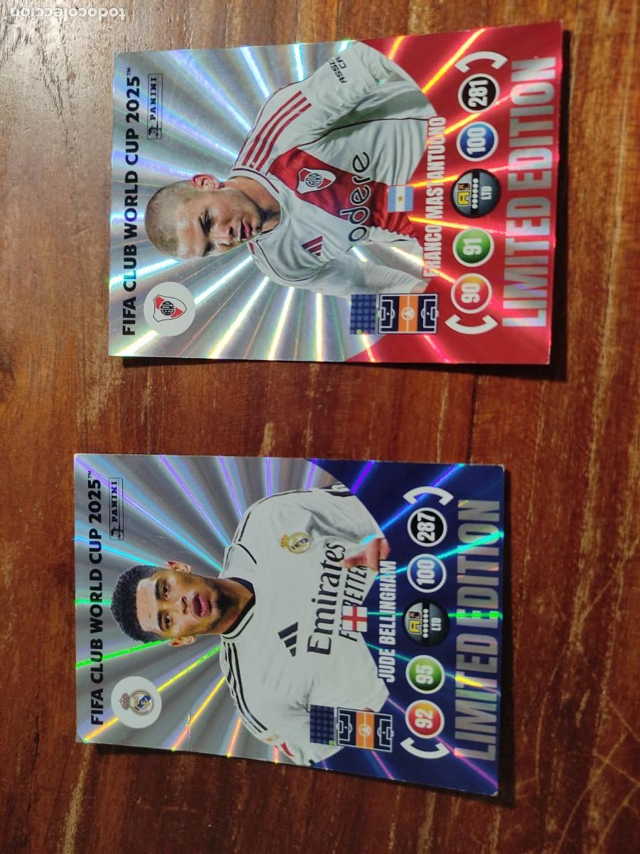 Fu&szlig;ball-Sticker: Fifa club world cup 2025. 2 ed. Limitadas. Bellinghan y Mastantuono