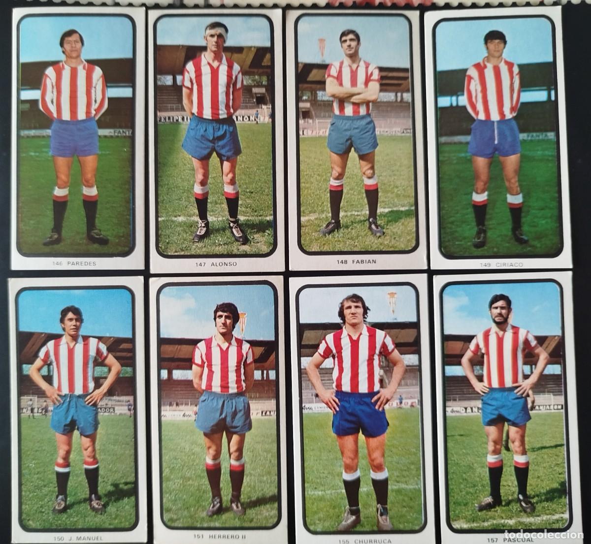 Cromos de F&uacute;tbol: Ruiz Romero 73/74. Gij&oacute;n.(8 cromos.Nunca pegados).