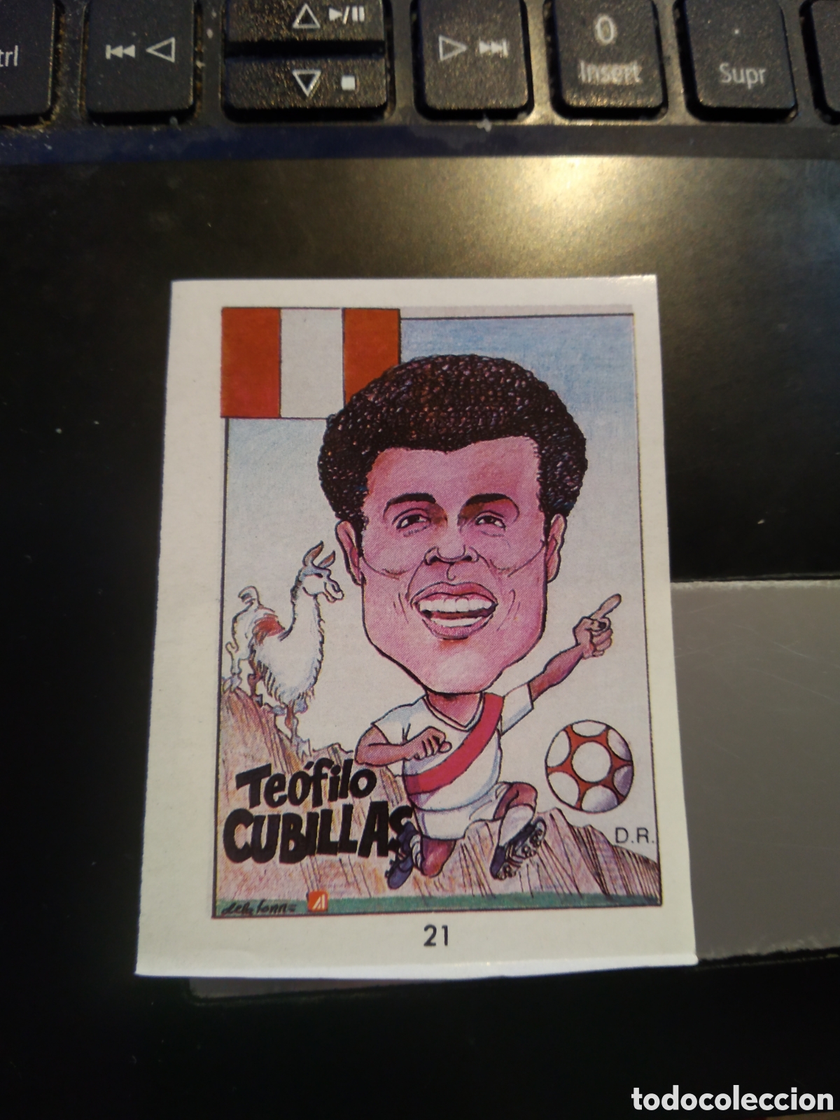Cromos de f&uacute;tbol: 21 TEOFILO CUBILLAS CARICATURA SELECCI&Oacute;N PER&Uacute; CROMO F&Uacute;TBOL COLECCI&Oacute;N COCA-COLA MUNDIAL 1990