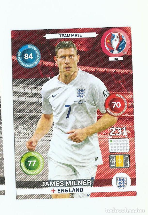 Fu&szlig;ball-Sticker: ADRENALYN UEFA EURO 2016 90 MILNER INGLATERRA NUEVO PERFECTO