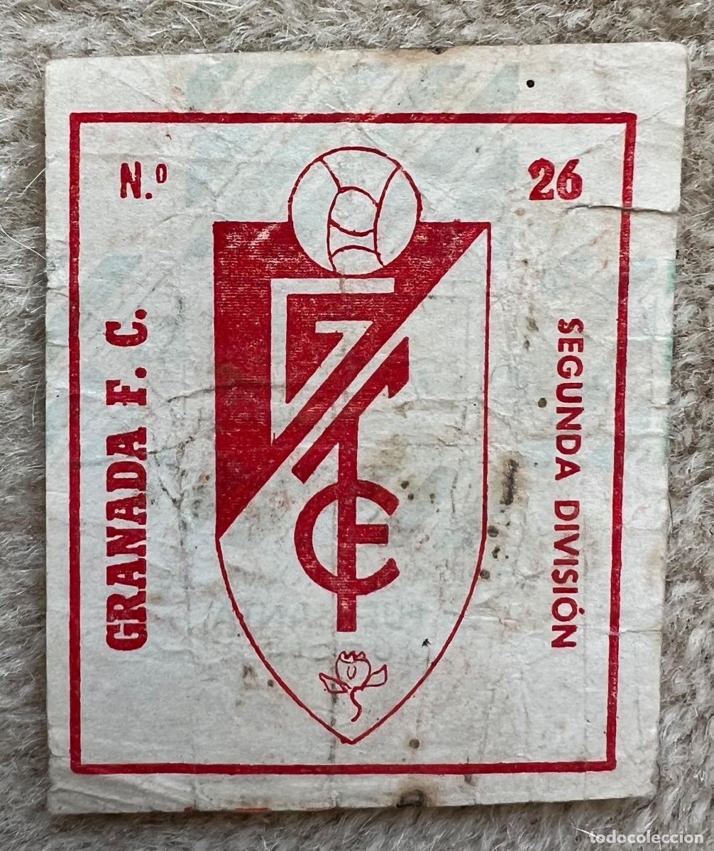 Cromos de Futebol: Cromo escudo Granada F. C. (Segunda Divisi&oacute;n) N&deg;26 (Rojo) Caramelos La Fuensanta (Murcia) Futbol