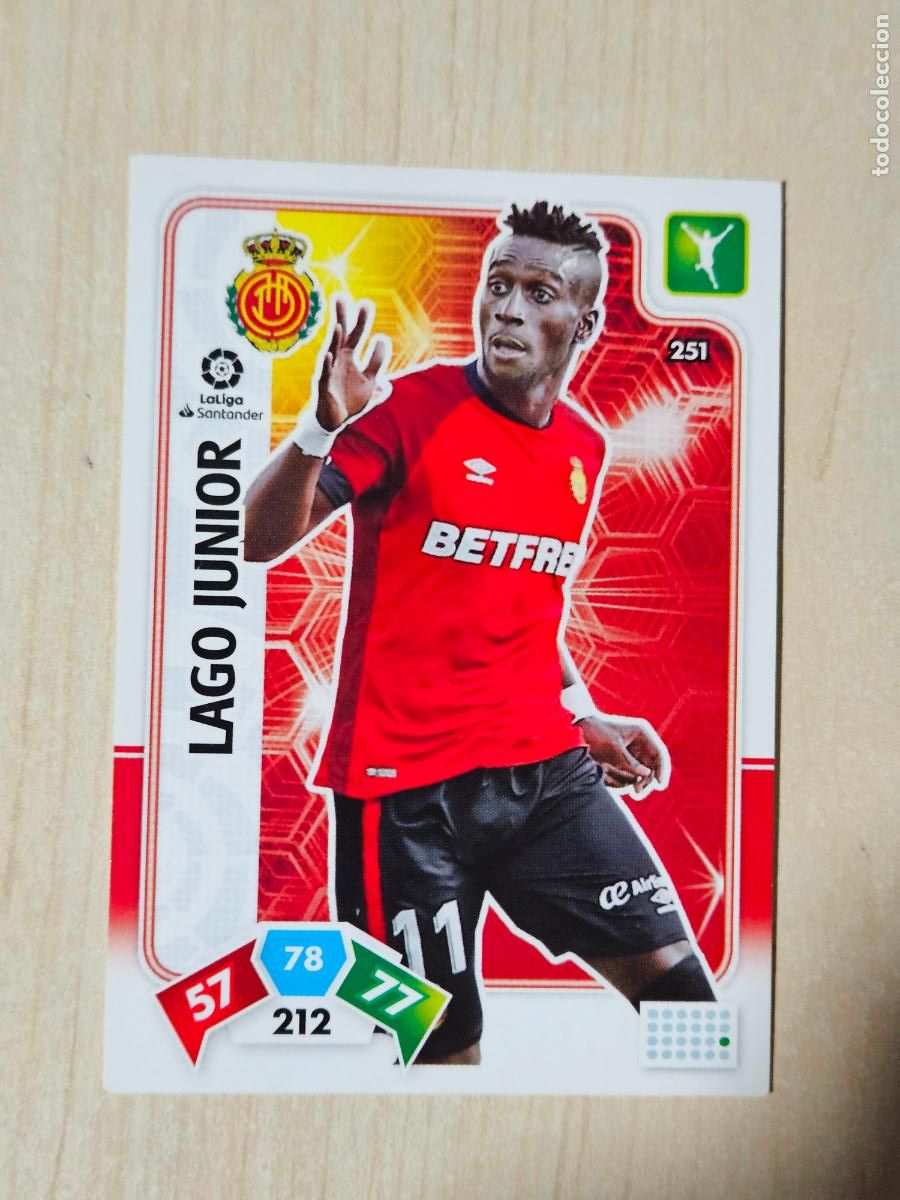 Cromos de f&uacute;tbol: FICHA N&ordm; 251 LAGO JUNIOR - ADRENALYN 19 20 - PANINI 2019 - 20 - CROMO - MALLORCA