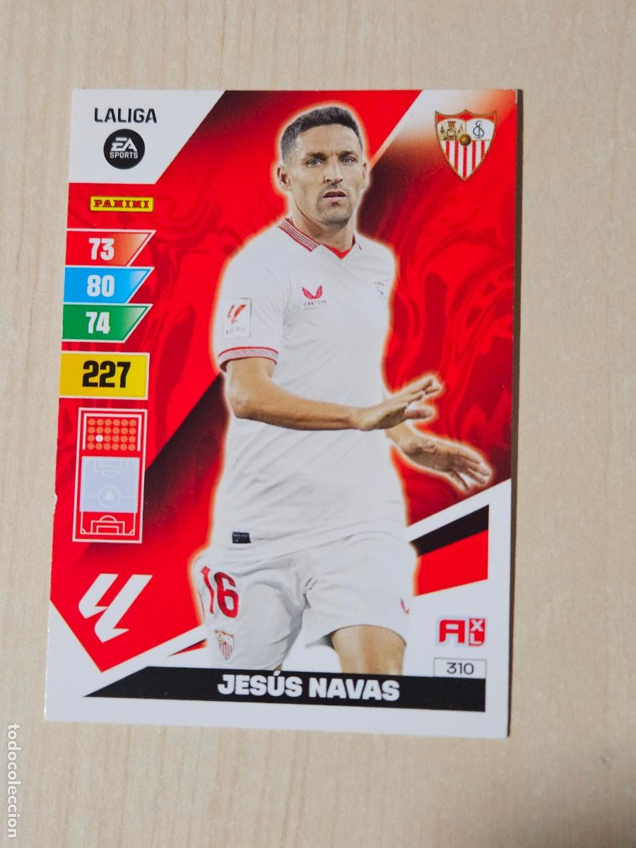Cromos de f&uacute;tbol: FICHA N&ordm; 310 JESUS NAVAS - ADRENALYN 23 24 - PANINI 2023 - 24 - CROMO - SEVILLA